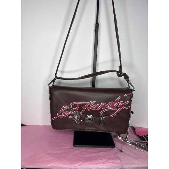 Ed Hardy Clutch/Shoulder Purse - Picture 1 of 4